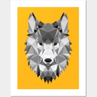 Low Poly Origami Wolf Posters and Art